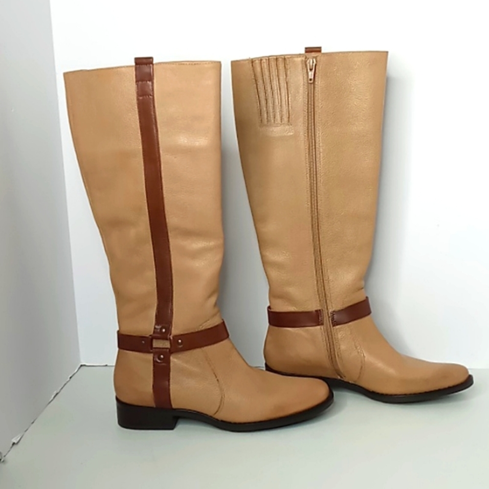 Matisse- Daniela -Leather Knee High Riding Boots --Taupe w/Brown Detailing 6.5